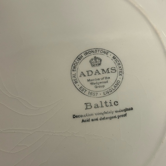 Vintage Adams Baltic Blue & White Ironstone England Dinner Plate - Picture 4 of 4